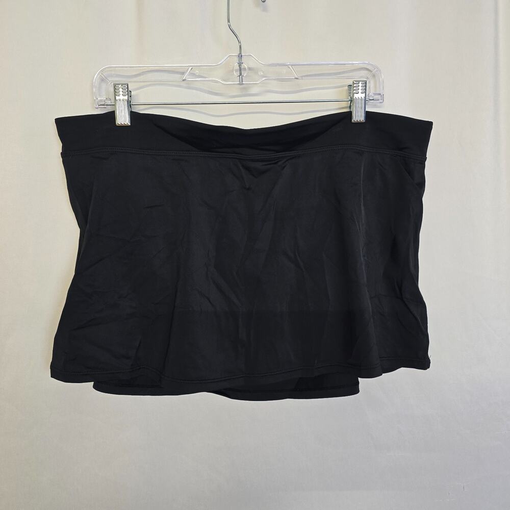 Tropical Escape Swim Skirt Bottoms Women's 16 Black Built-In Brief